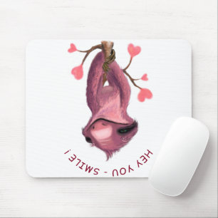 Funny Mouse Pad with Playful Sloth - Smile