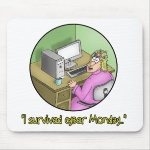 Funny Mouse pads: Survived Cyber Monday Pad