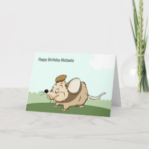Funny Mouse Personalised Kid Birthday Card