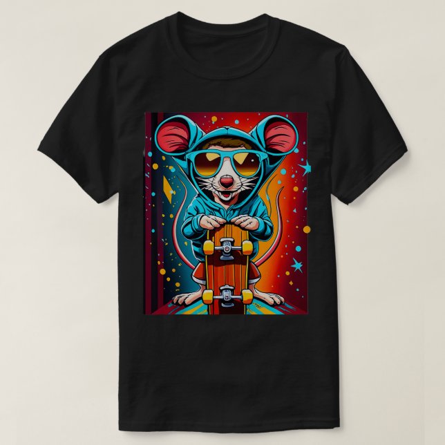 Funny Mouse Skateboard Lover Design Gift Tank Top (Design Front)