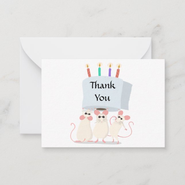Funny Mouse Thank You Card (Front)
