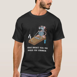 Funny Mouse Training Mousetrap Fitness Workout Ben T-Shirt