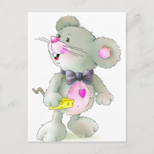 Funny Mouse with cheese Postcard