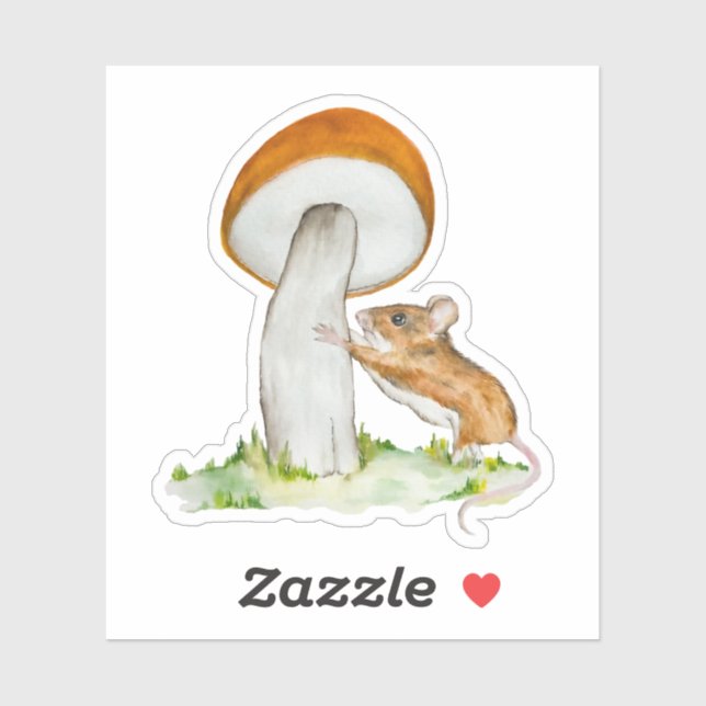Funny mouse with wild mushroom (Sheet)