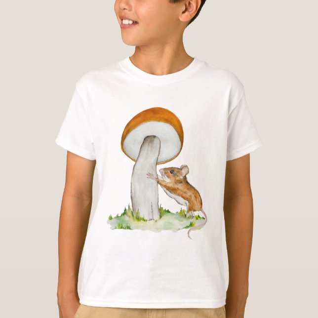 Funny mouse with wild mushroom T-Shirt (Front)