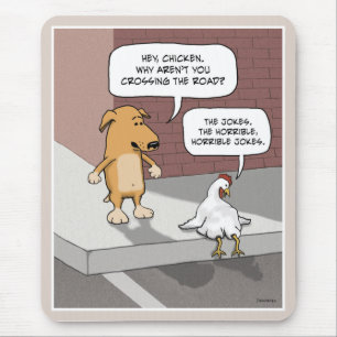 Funny mousepad: Dog and Chicken Mouse Pad
