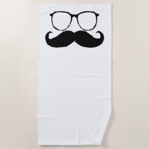 Funny Moustache #23 Beach Towel