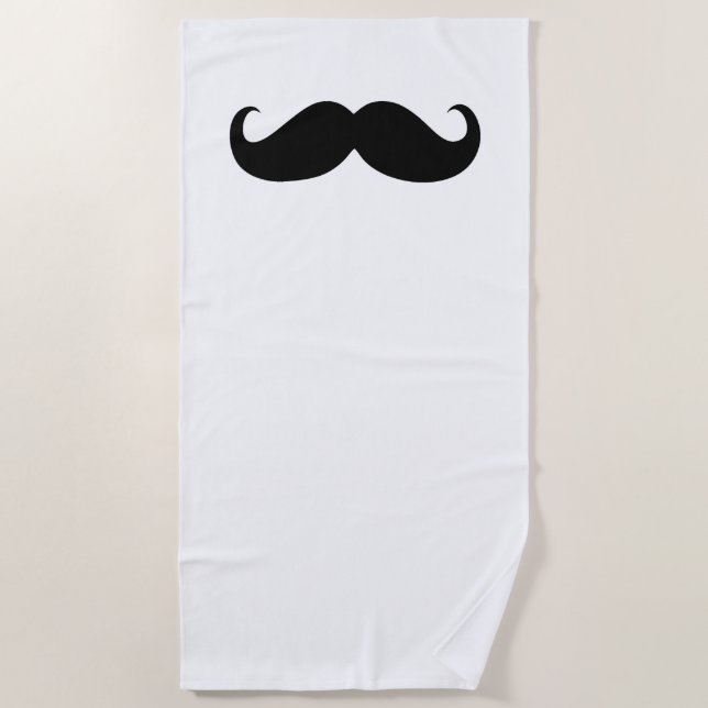 Funny Moustache #28 Beach Towel (Front)