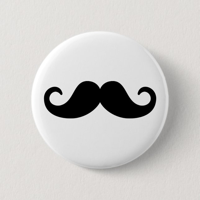 Funny Moustache 6 Cm Round Badge (Front)