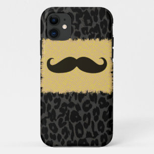 Funny Moustache and Leopard Print Case-Mate iPhone Case