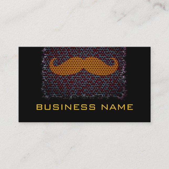 Funny Moustache and Plain Black Business Card (Front)