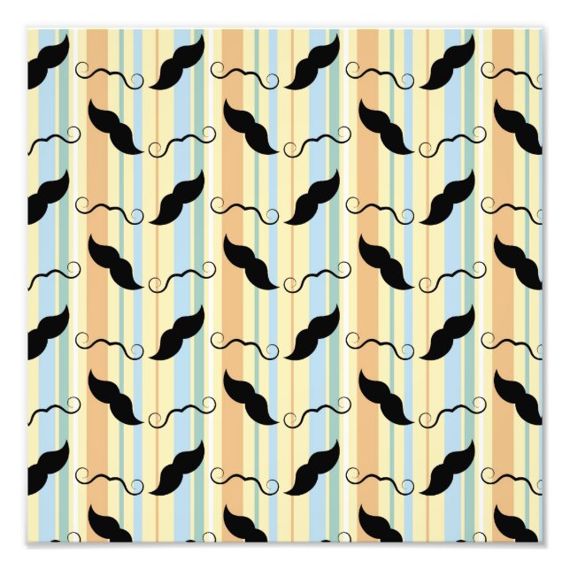 Funny Moustache Background Photo Print (Front)
