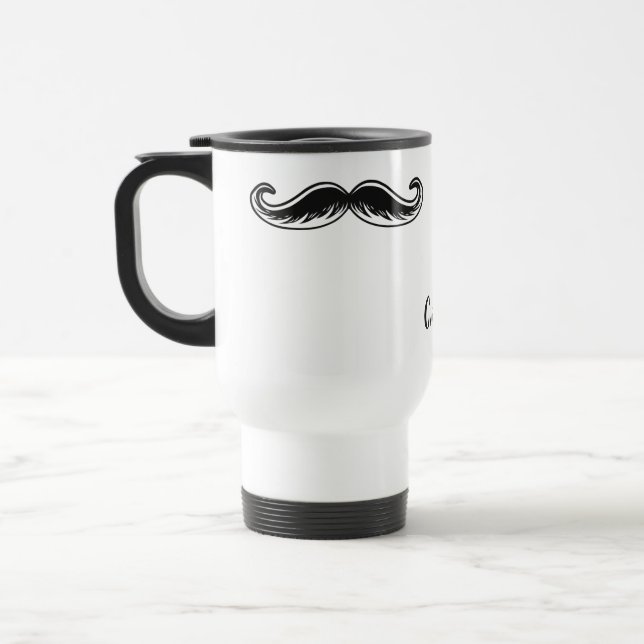 Funny Moustache custom name mugs (Left)