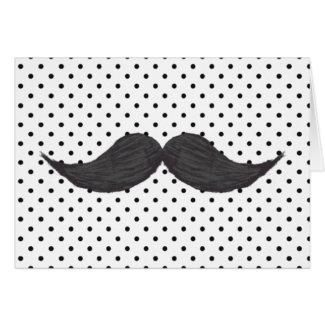 Funny Moustache Drawing And Black Polka Dots (Front Horizontal)