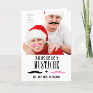 Funny Moustache First Christmas Photo Card