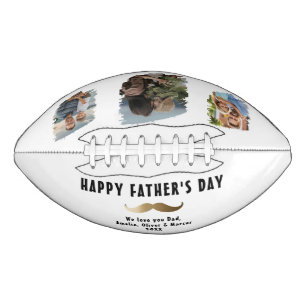 Funny Moustache Happy Father's Day 3 Photo Football