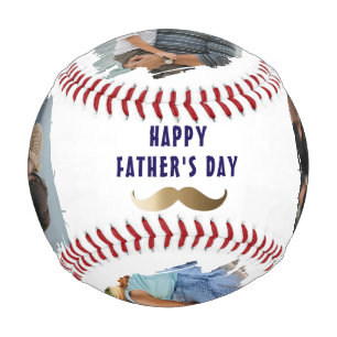 Funny Moustache Happy Father's Day 4 Photo Baseball