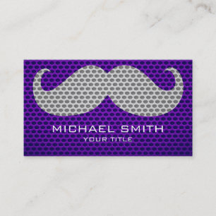 Funny Moustache Metal Hole #3 Business Card