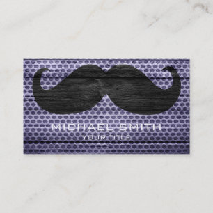 Funny Moustache Metal Hole #5 Business Card