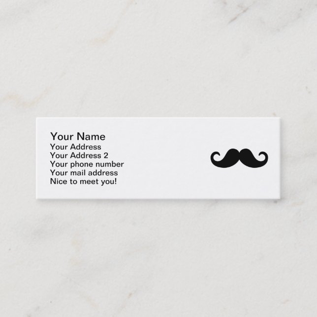 Funny Moustache Mini Business Card (Front)