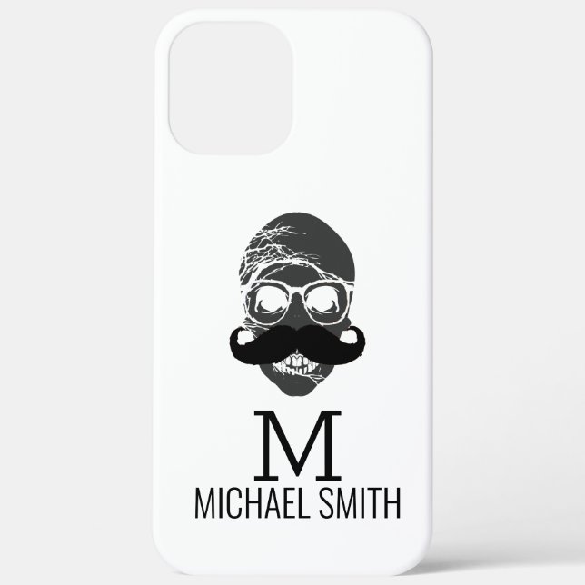 Funny Moustache Monogram Case-Mate iPhone Case (Back)