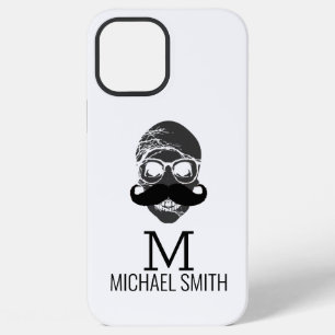 Funny Moustache Monogram iPhone 12 Pro Max Case