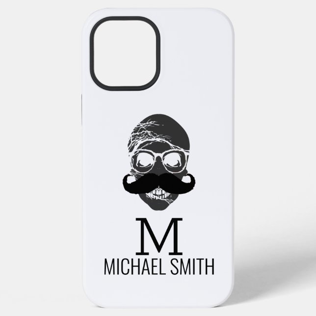 Funny Moustache Monogram iPhone Case (Back)
