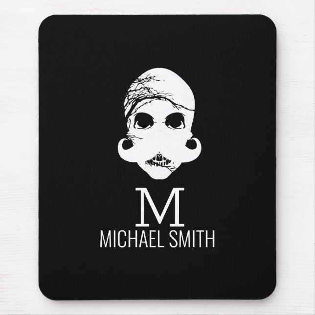 Funny Moustache Monogram Mouse Pad (Front)