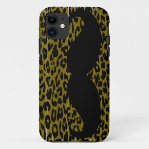 Funny Moustache on Leopard Skin 3 Case-Mate iPhone Case