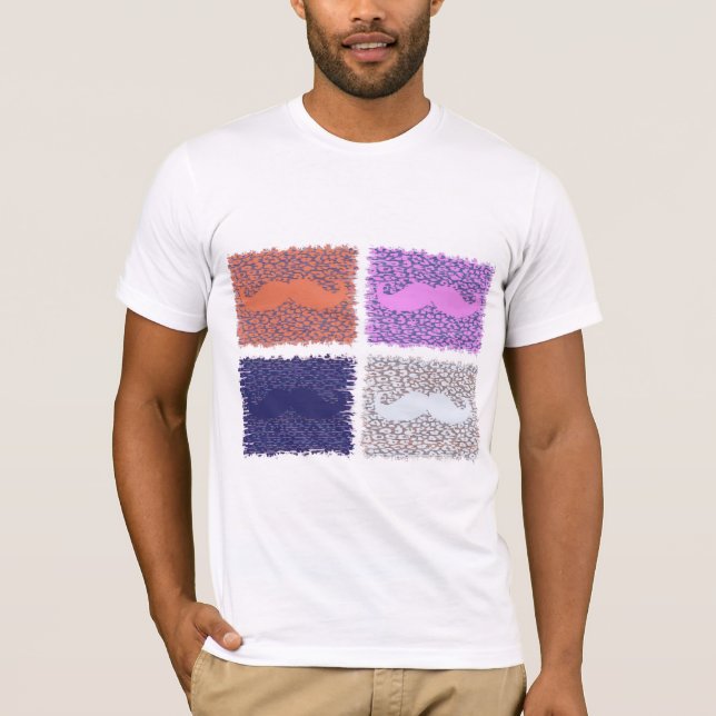 Funny Moustache on Leopard Skin 8 T-Shirt (Front)
