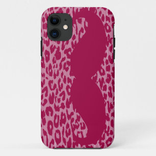 Funny Moustache on Leopard Skin Case-Mate iPhone Case