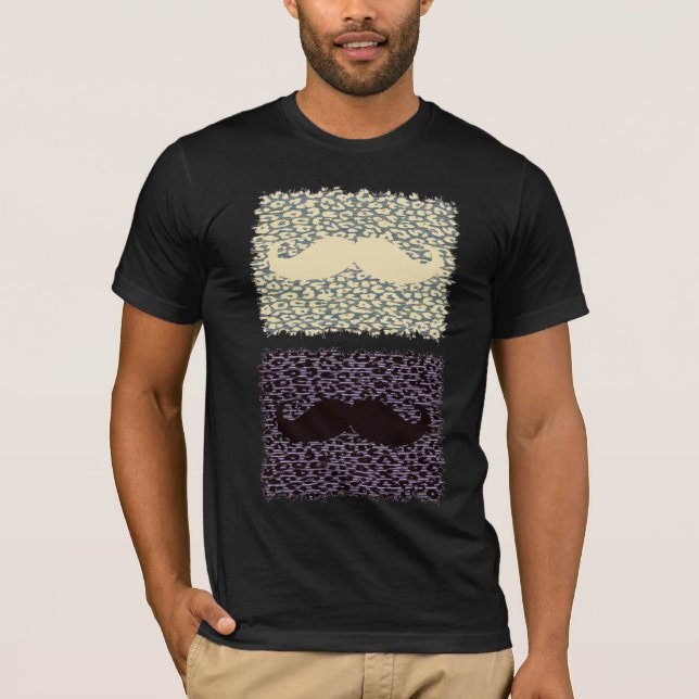 Funny Moustache on Leopard Skin T-Shirt (Front)