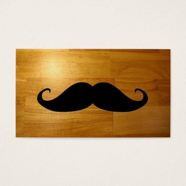 Funny Moustache on Shiny Wood Texture Background (Front)