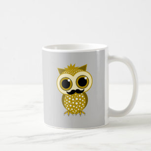 funny moustache owl coffee mug