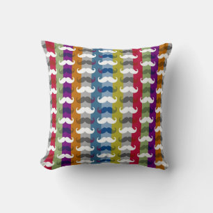 Funny Moustache Stripe Pattern Cushion