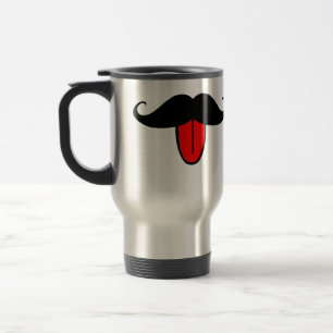 Funny moustache travel mug