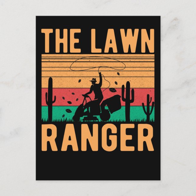 Funny Mowing Ranger Father Grass Mower Postcard (Front)