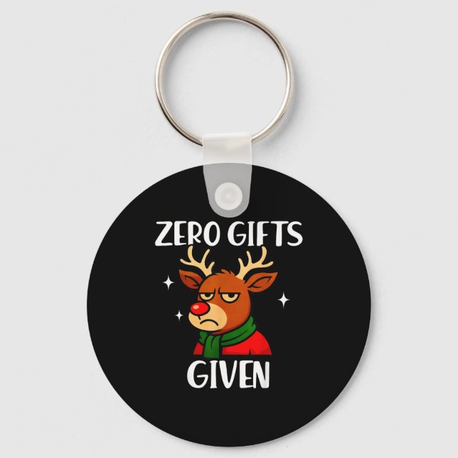 Funny Mpy Reindeer Christmas Meme Zero Given  Key Ring (Front)