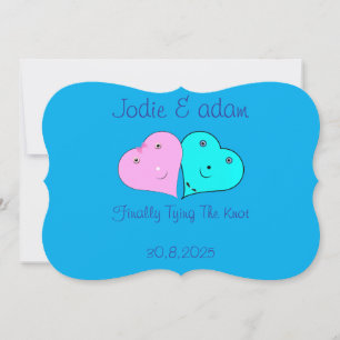 funny mr & mrs hearts  invitation