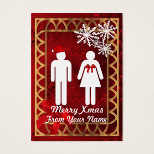 Funny Mr & Mrs Santa personalised Christmas tag