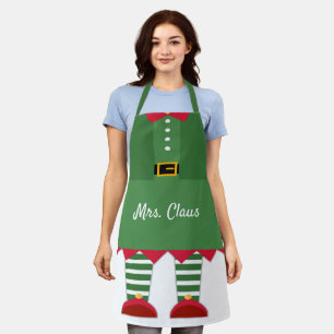Funny Mrs. Claus Christmas Green and Red Custom Apron