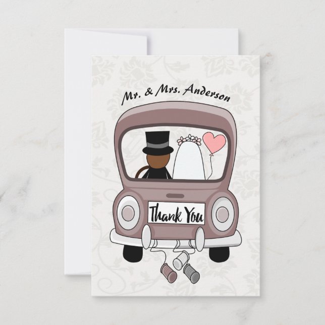 Funny Mrs. & Mr. newlywed thank you Postcard (Front)