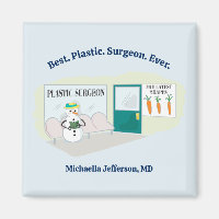 Funny Ms Frosty at plastic surgeon cartoon