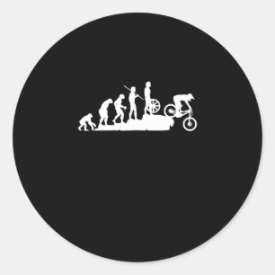 Funny MTB Mountain Biking Evolution Downhill Classic Round Sticker