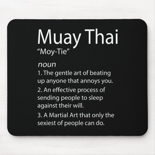 Funny Muay Thai And Thai Boxing - Muay Thai Defini Mouse Pad (Front)