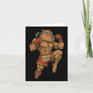 Funny Muay Thai Capybara Thai Boxing Martial Arts  Card