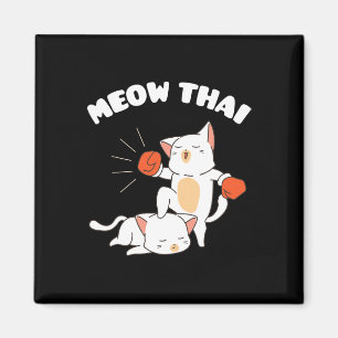 Funny Muay Thai Cats Thai Boxing Fighter Gift Magnet