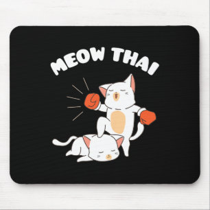 Funny Muay Thai Cats Thai Boxing Fighter Gift  Mouse Pad
