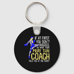 Funny Muay Thai Coach Boxing Design Key Ring