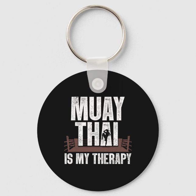 Funny Muay Thai Design For Men Women Kids Muay Tha Key Ring (Front)